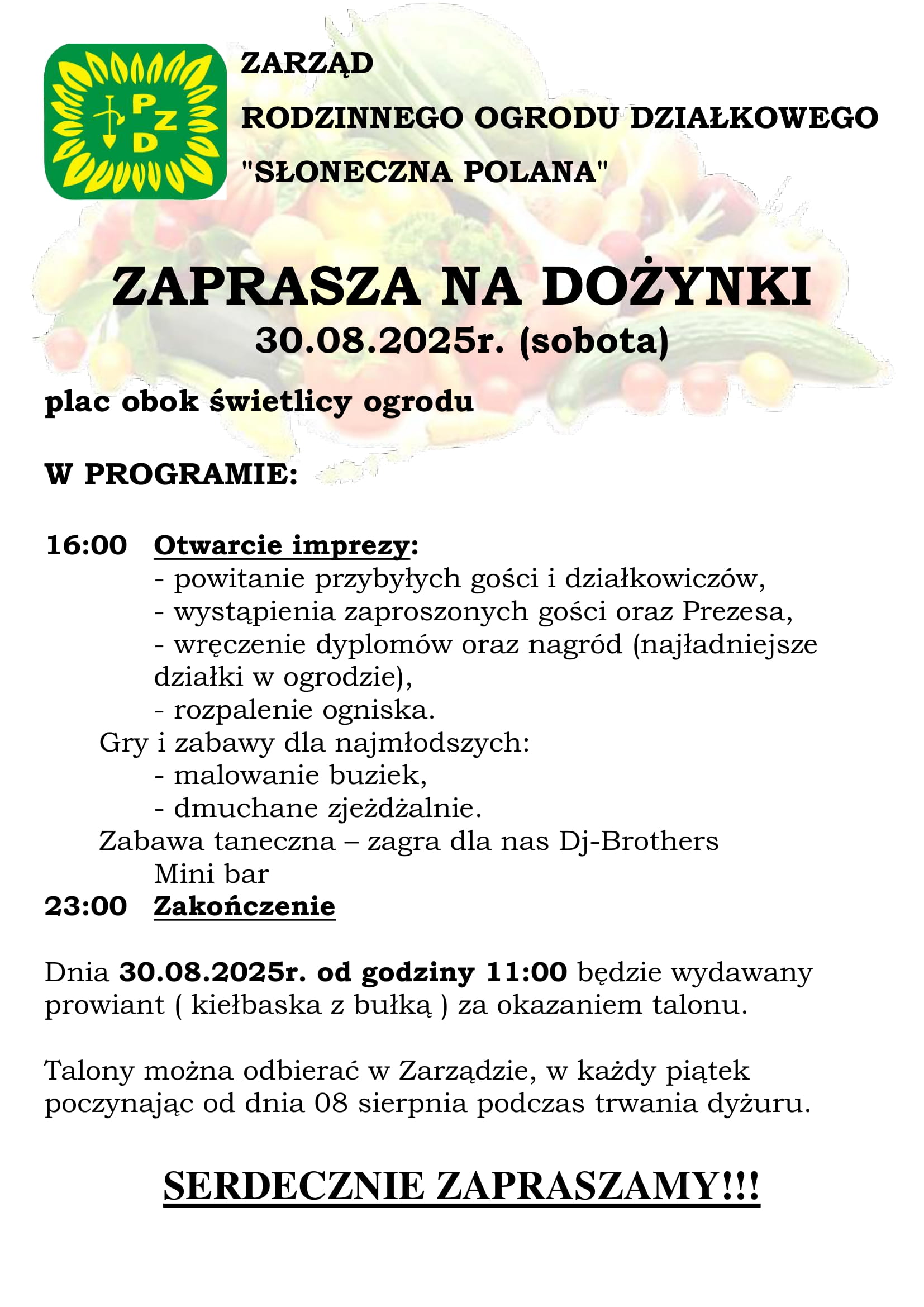 Ogłoszenie dożynki 2025 1