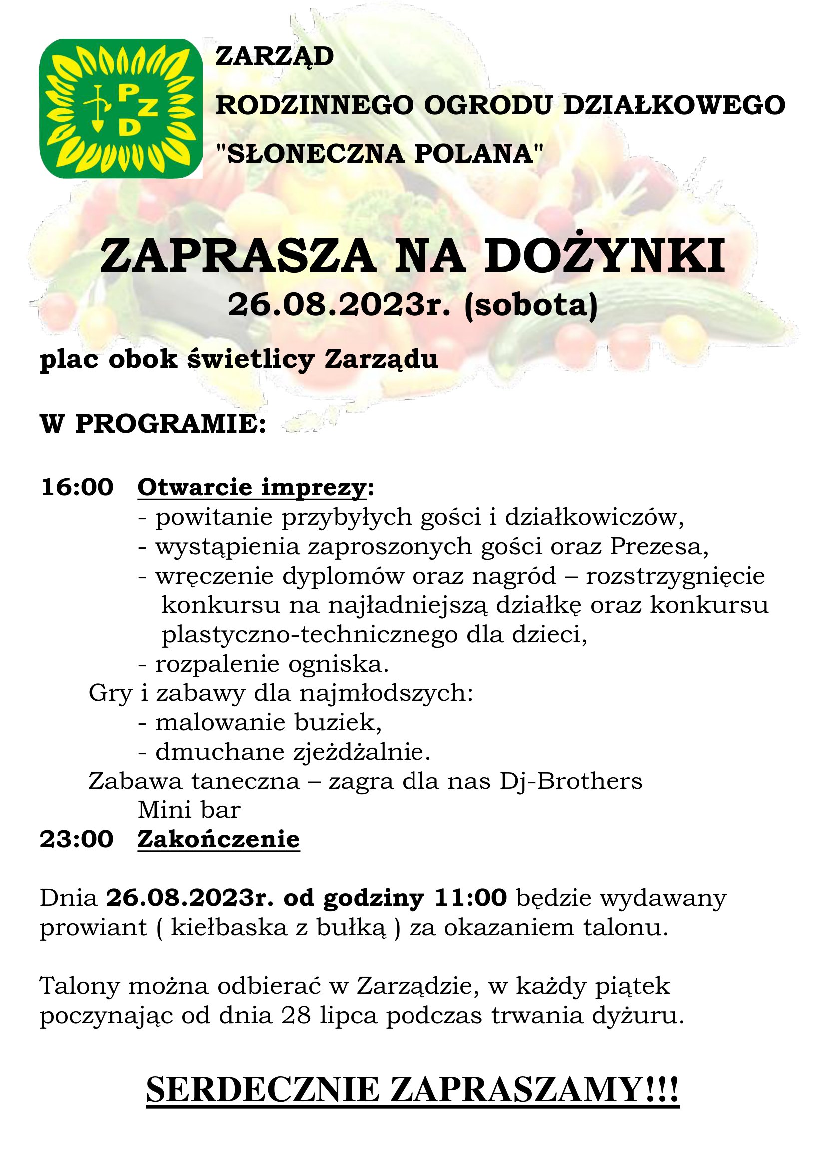 Ogłoszenie dożynki 2023