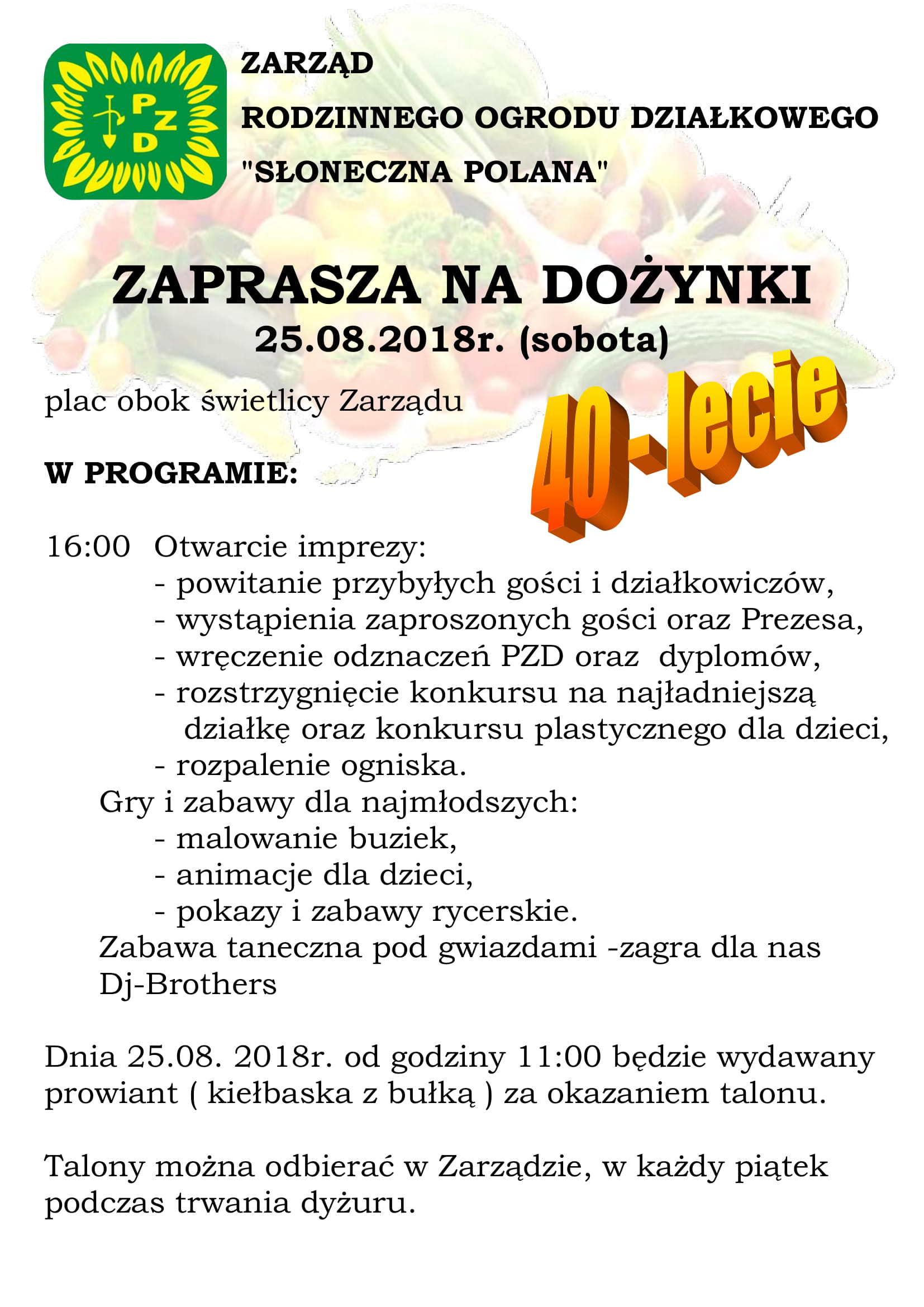 zaproszenie na dożynki 2018 1