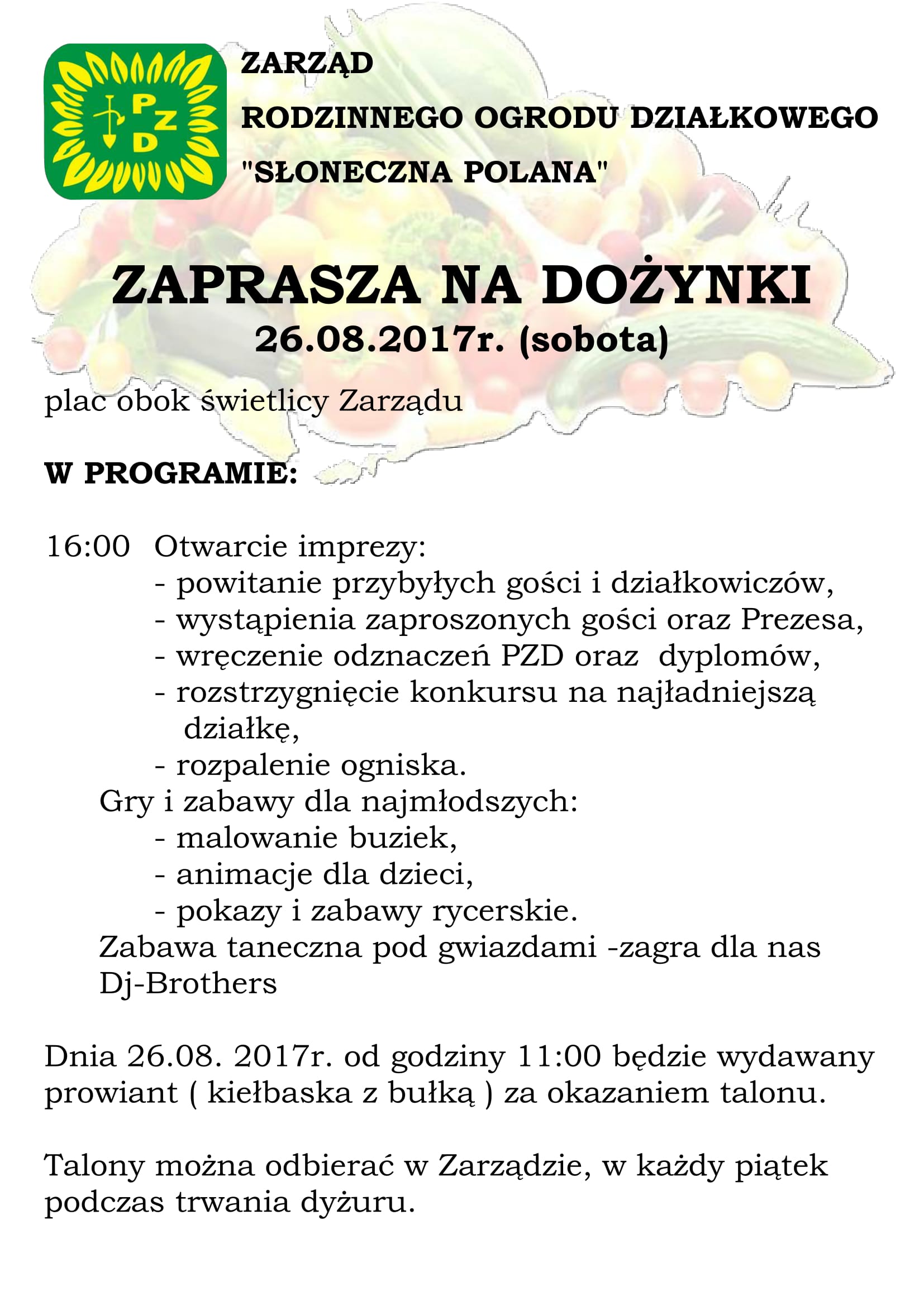 zaproszenie na dożynki